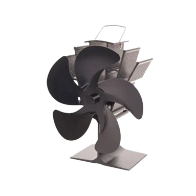 Černý pětilopatkový ventilátor na kamna FLAMINGO