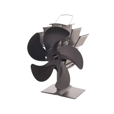 Černý pětilopatkový ventilátor na kamna FLAMINGO